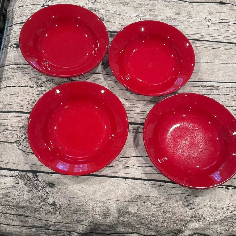 Lot of 4 Waechtersbach Fun Factory Earthenware 8” Low Bowls Discontinued German